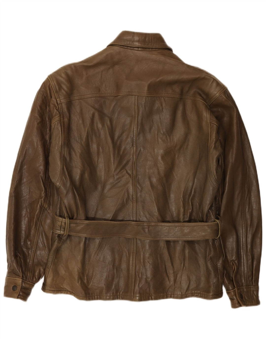 Jaqueta de couro masculina vintage IT 50 grande couro marrom
