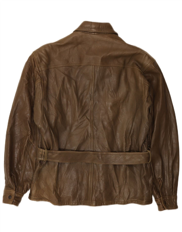 Jaqueta de couro masculina vintage IT 50 grande couro marrom