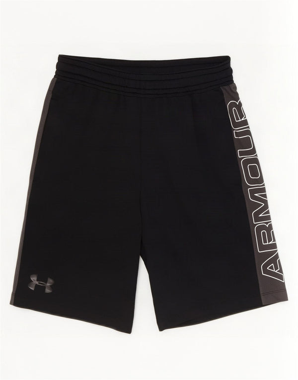 Shorts esportivos masculinos Under Armour Heat Gear Graphic pequeno bloco colorido preto