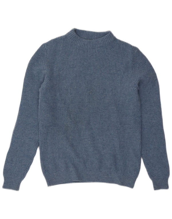 Suéter masculino Massimo Dutti com gola tartaruga de lã azul médio