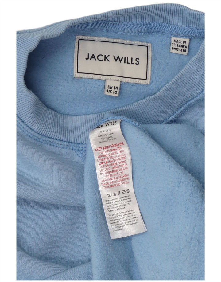 Jack Wills moletom feminino jumper Reino Unido 14 grande algodão azul
