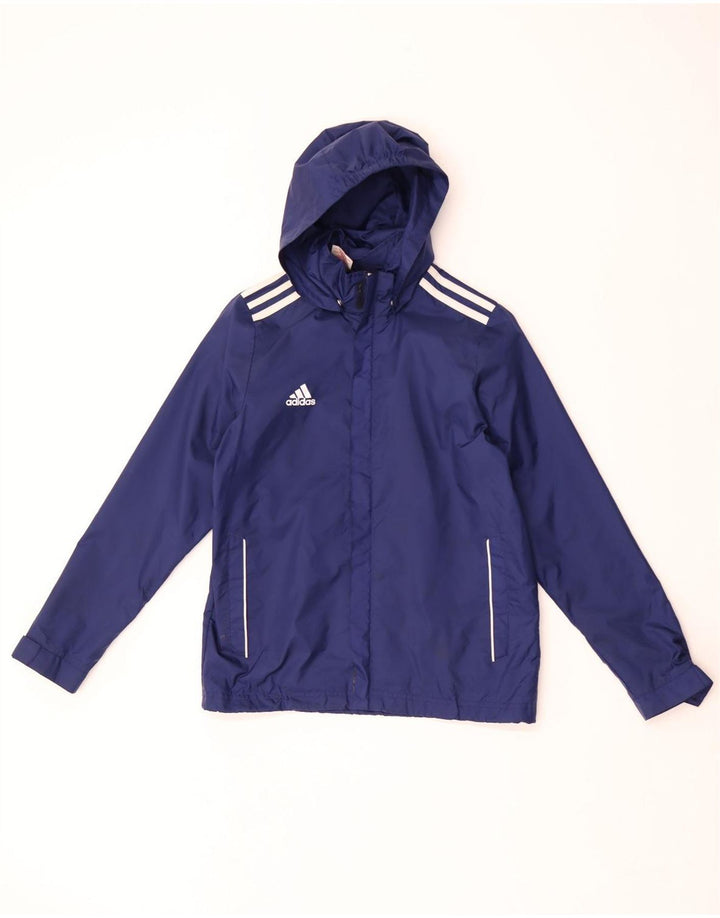Jaqueta de chuva com capuz Adidas meninos 11-12 anos azul marinho nylon