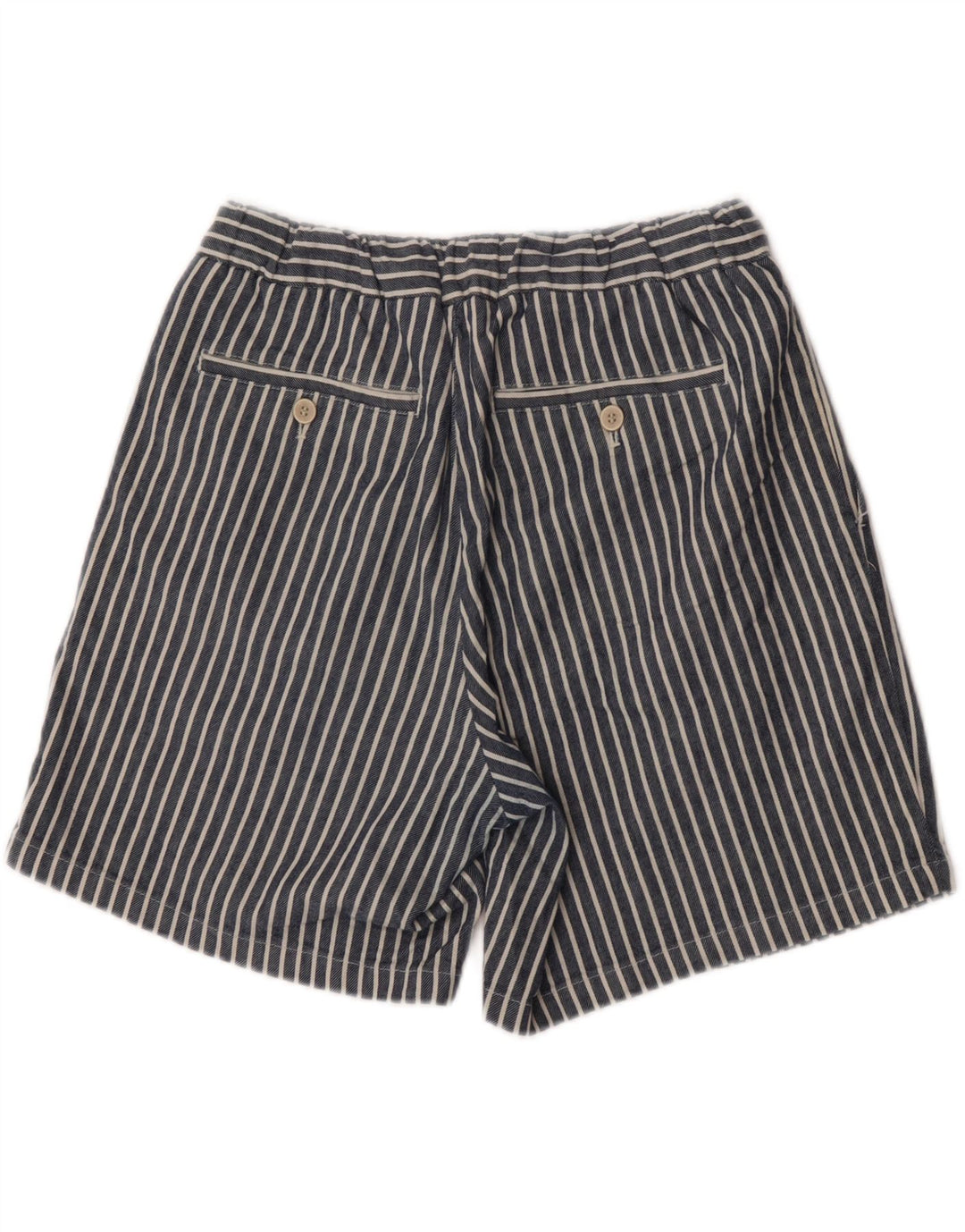 Zara Mens Sport Shorts Médio Azul Marinho Listrado
