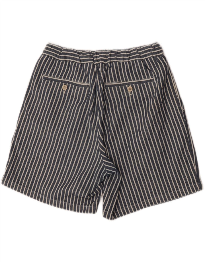 Zara Mens Sport Shorts Médio Azul Marinho Listrado