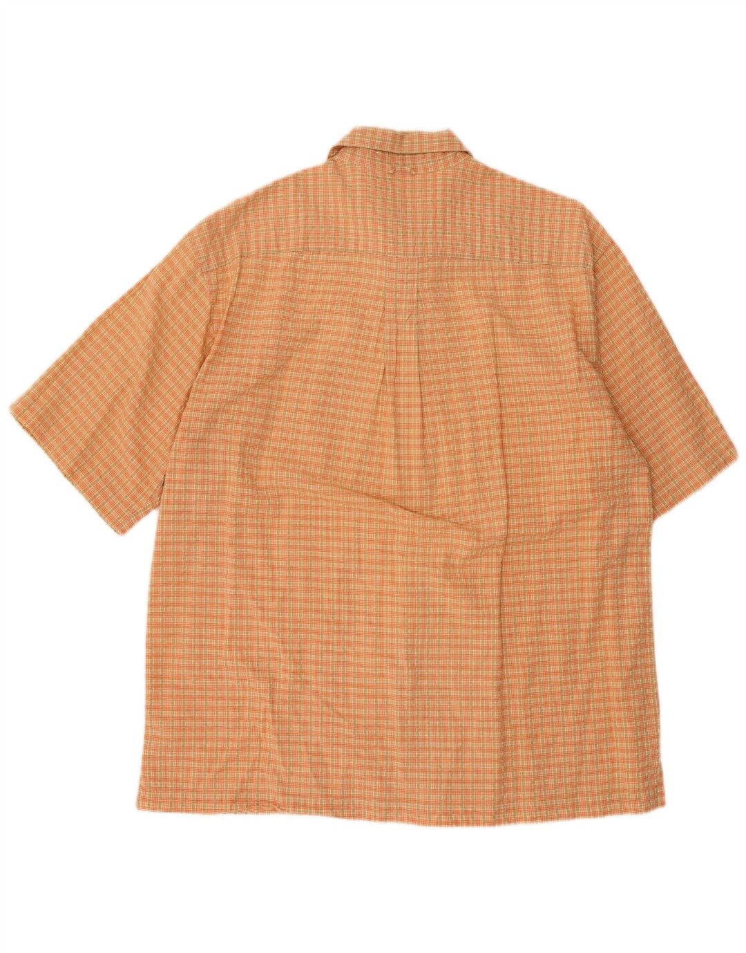 Camisa masculina Timberland de manga curta laranja médio algodão xadrez