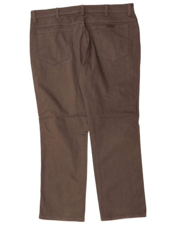 Wrangler Mens Regular Fit Casual Trousers W42 L30 Grey Cotton