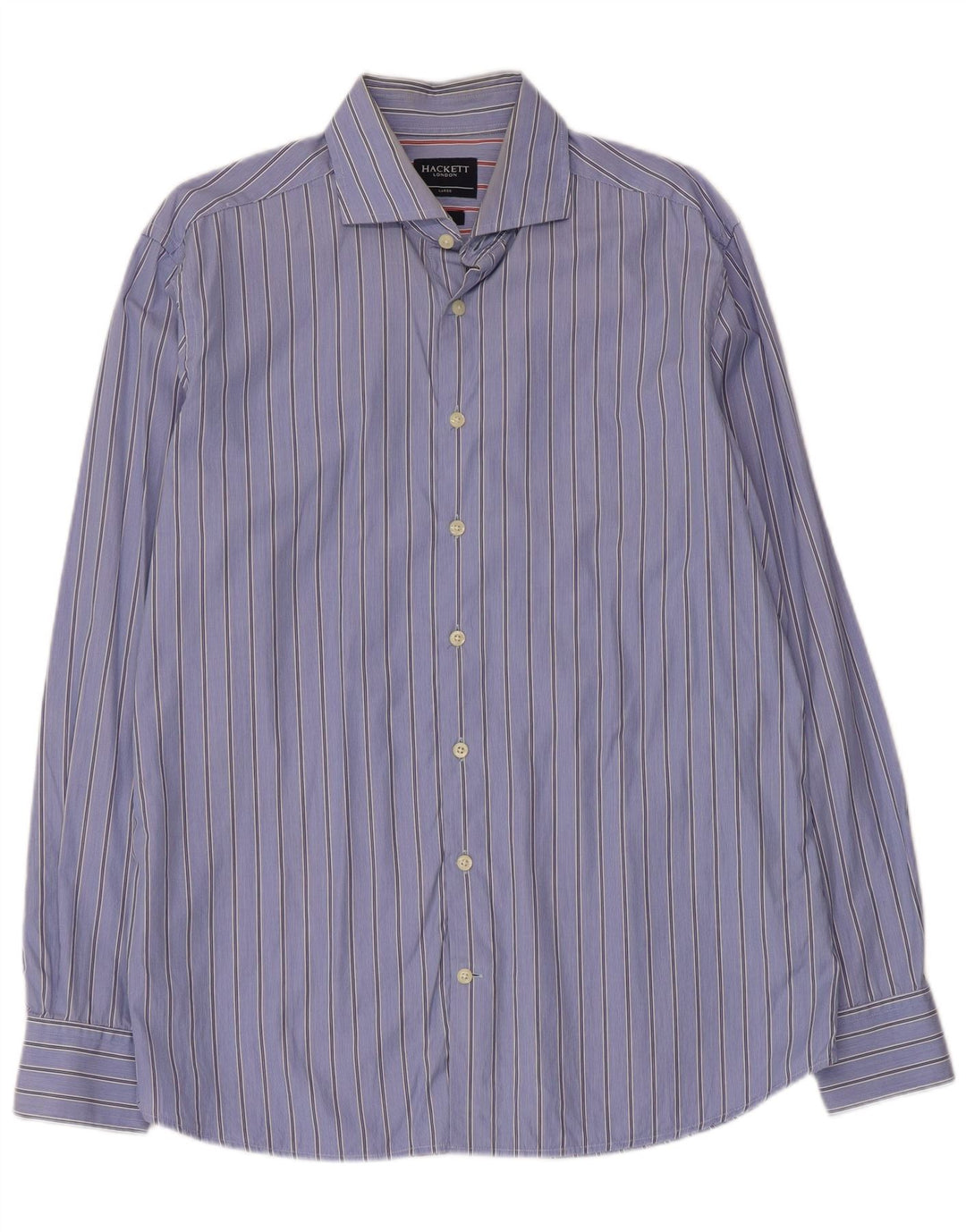 Camisa masculina Hackett Slim Fit grande algodão listrado azul