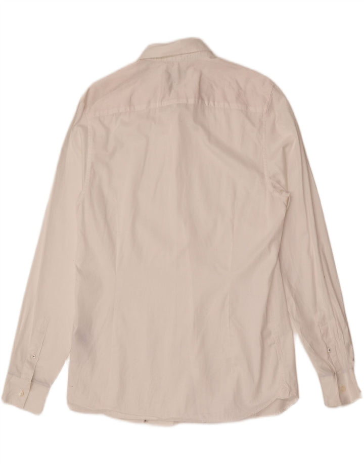 Camisa masculina Ted Baker Slim Fit tamanho 4 grande algodão branco