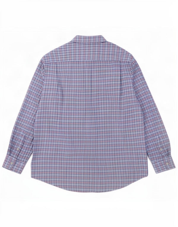 Camisa masculina Chaps de algodão xadrez azul médio