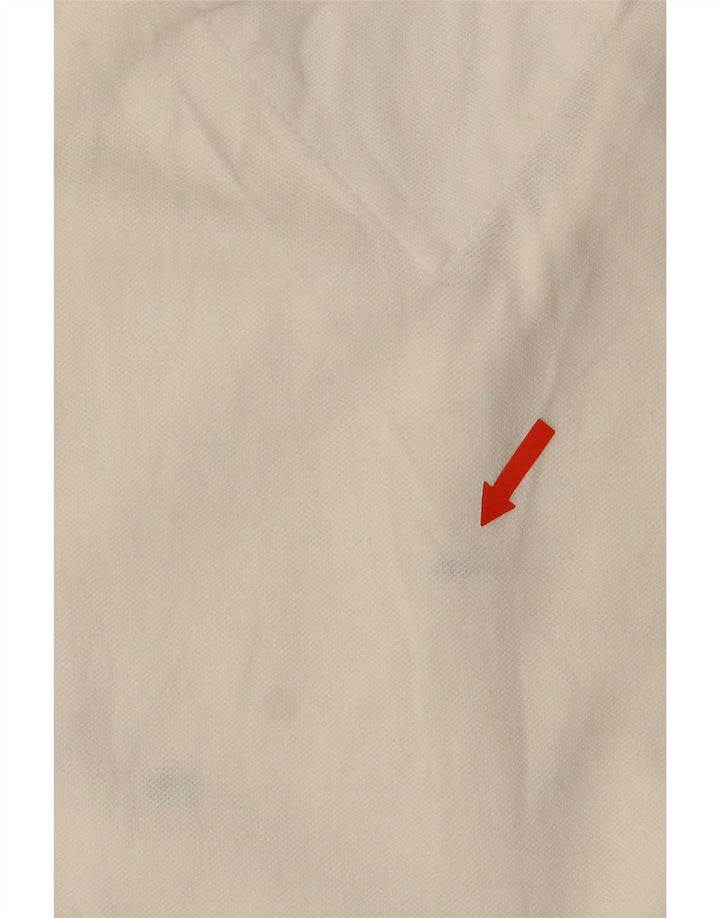 Camisa polo feminina Tommy Hilfiger Reino Unido 12 médio algodão branco