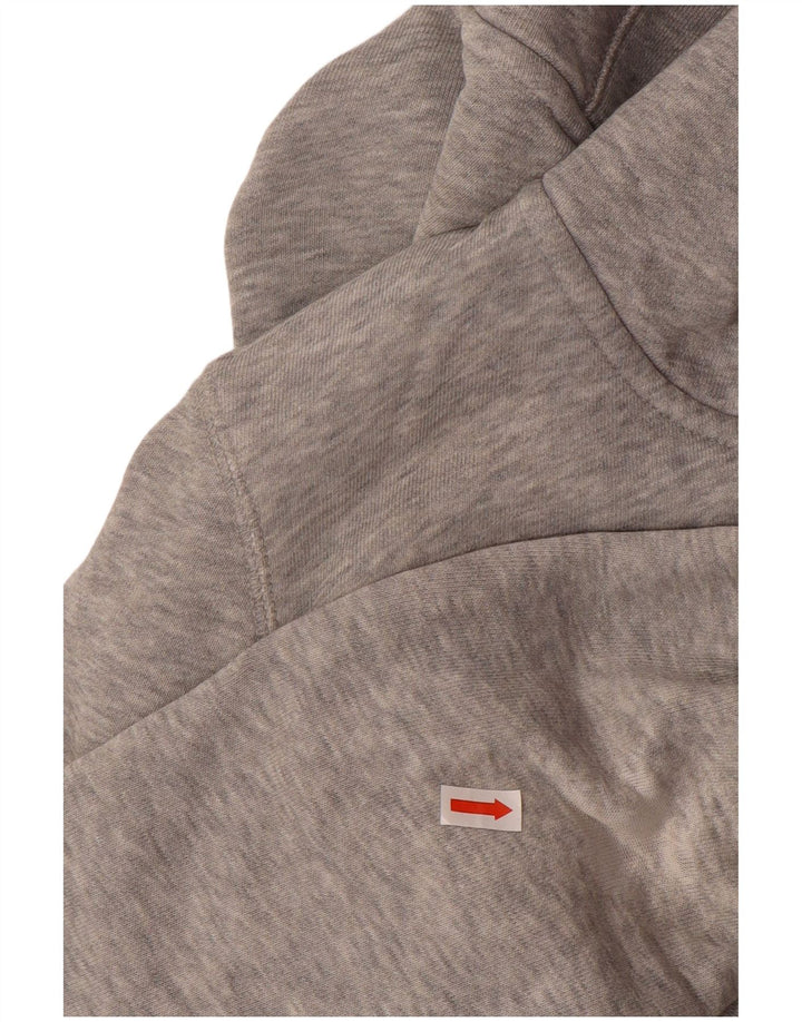Suéter masculino NIKE com capuz e zíper pequeno cinza algodão
