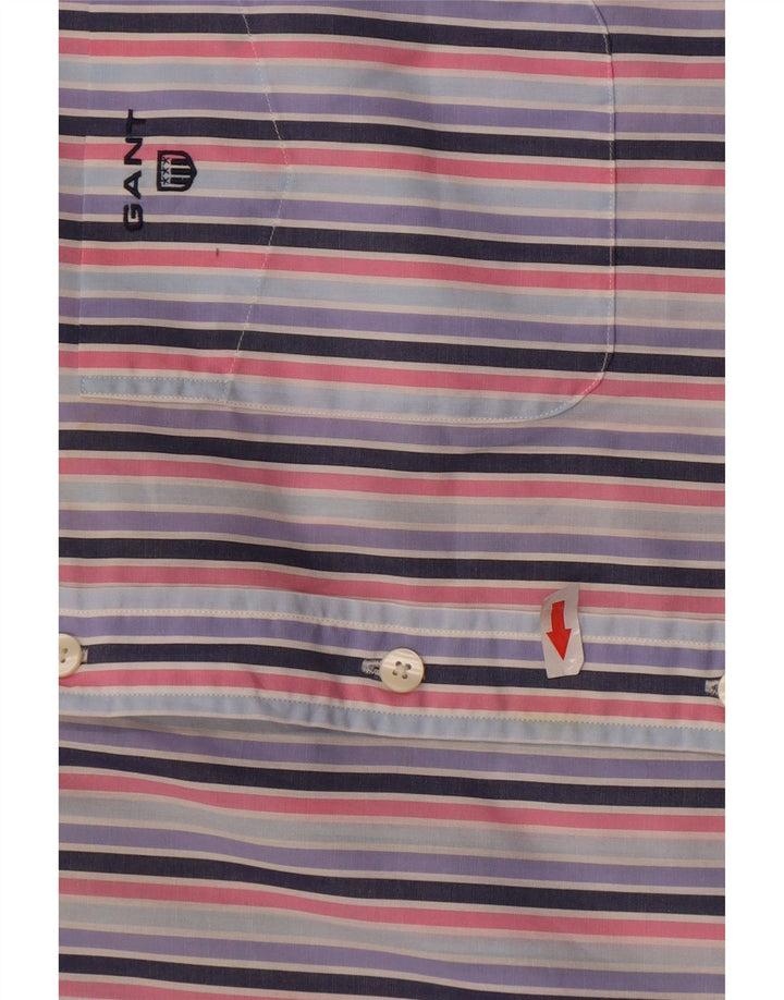 Camisa masculina Gant Regular Fit grande algodão listrado multicolorido