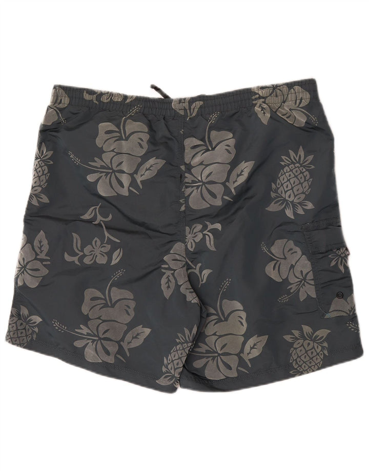 Shorts esportivos masculinos Bear XL cinza floral poliamida