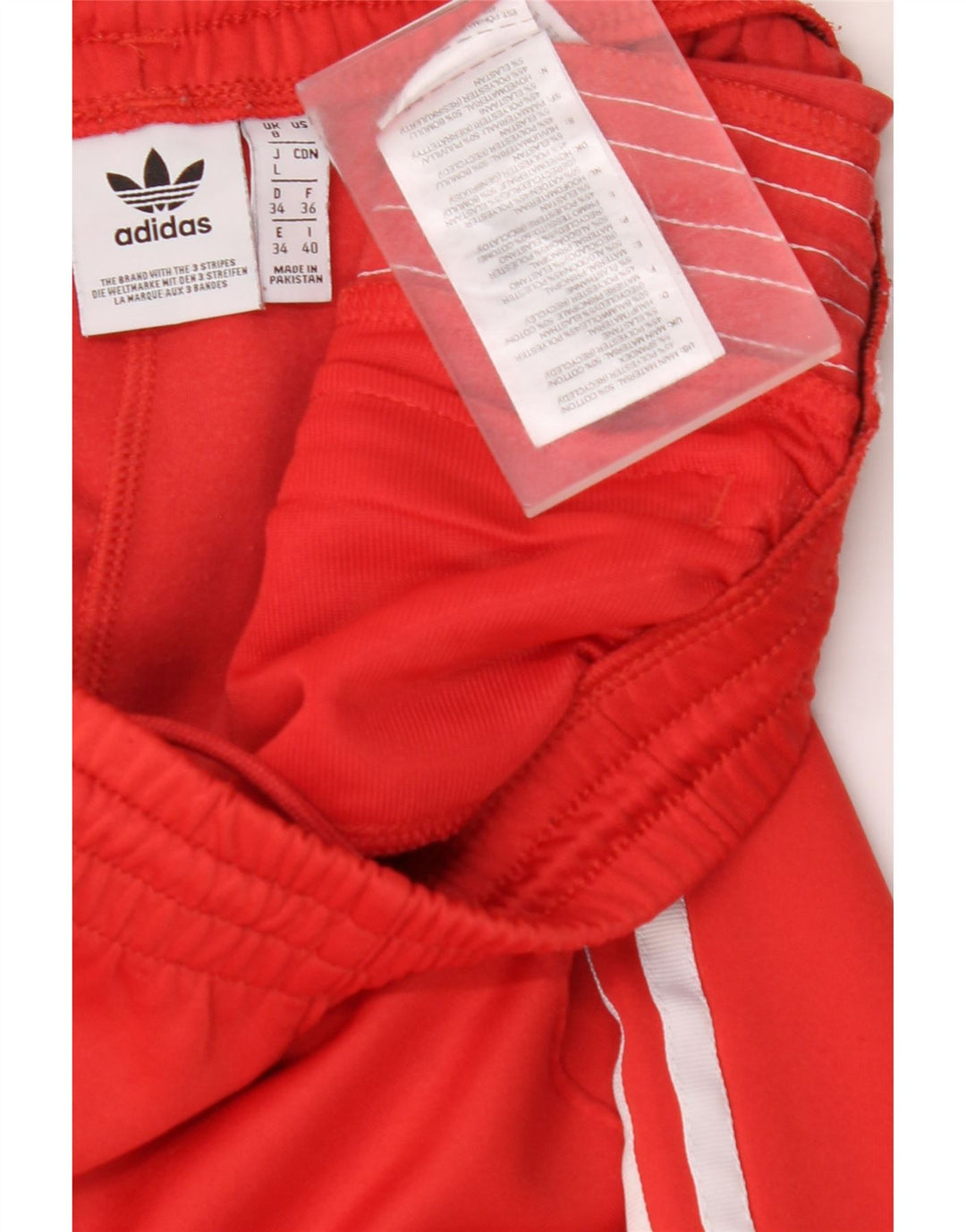 Calças de treino femininas ADIDAS UK 8 pequenas de algodão vermelho