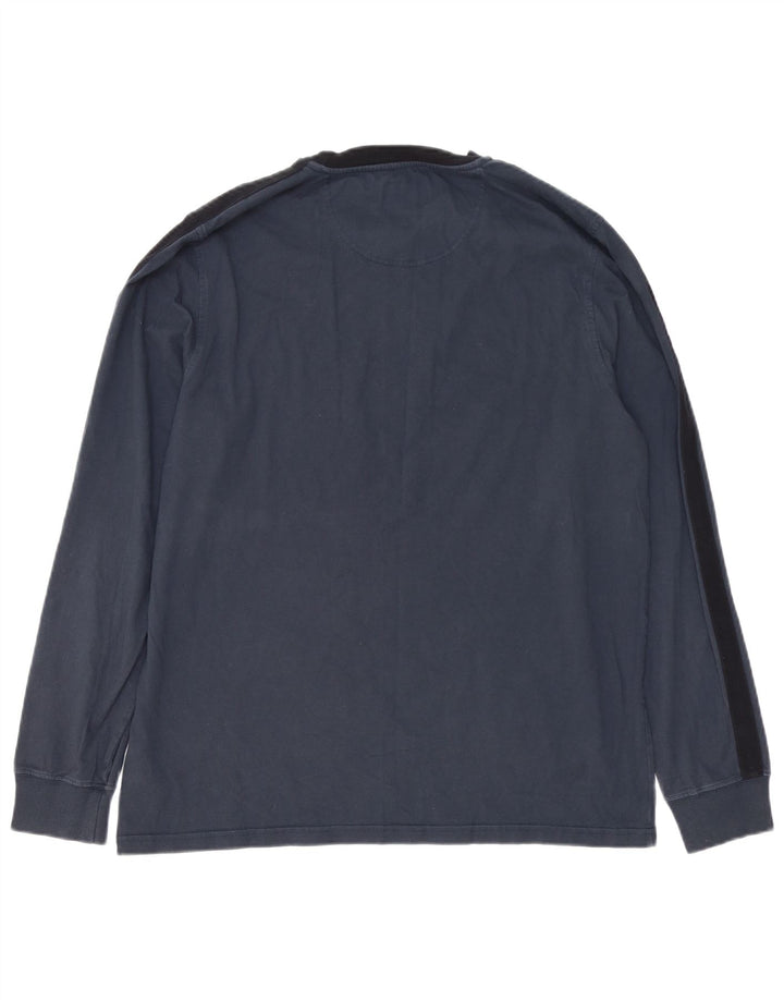 BARBOUR Top masculino sob medida de manga comprida grande bloco colorido azul marinho