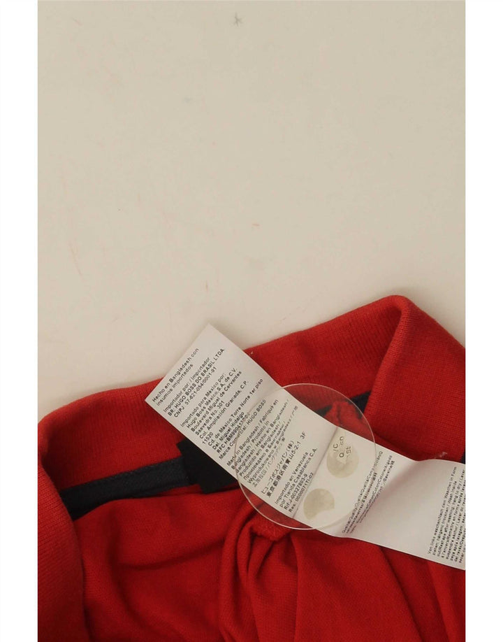 Camisa polo masculina Hugo Boss Regular Fit algodão vermelho médio
