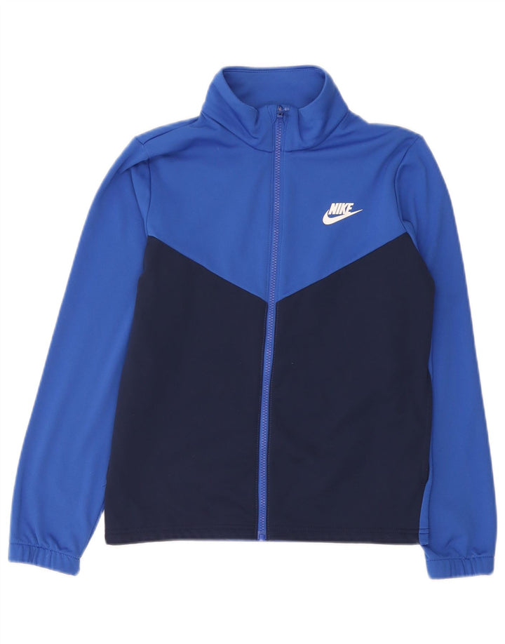 Jaqueta Nike Boys Tracksuit Top 12-13 anos grande azul marinho colorblock