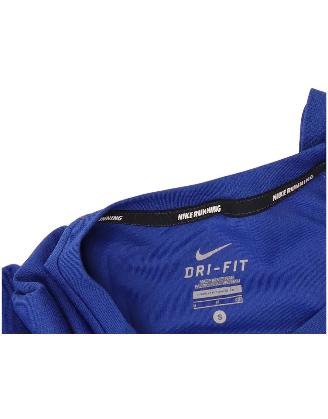 NIKE Masculino Dri Fit Top Manga Longa Pequeno Azul Poliéster