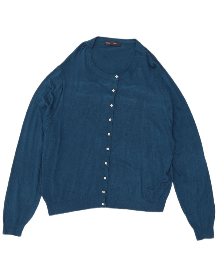 Suéter cardigã feminino Marks & Spencer Reino Unido 18 XL azul