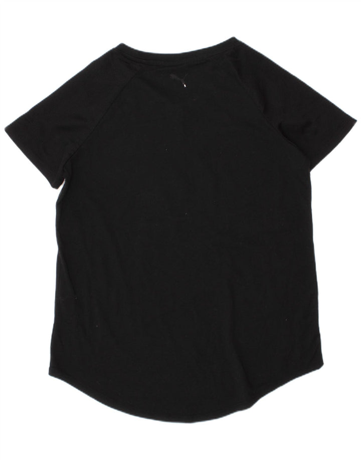 Camiseta feminina Puma Graphic 12-13 anos grande poliéster preto