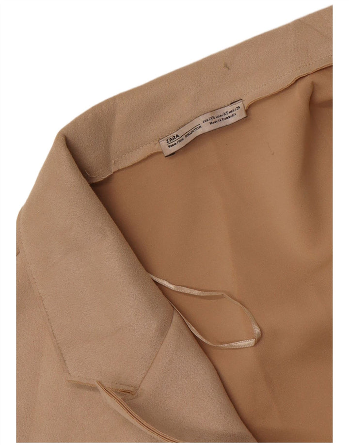 Zara Womens Open Oversized Blazer Jacket Reino Unido 6 XS Bege