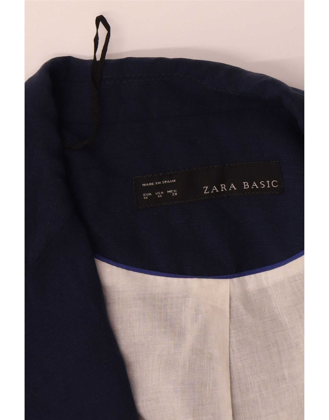 Zara Jaqueta Blazer Feminina Manga 3/4 Aberta Reino Unido 14 Médio Azul Marinho