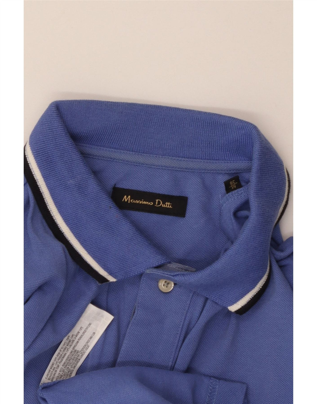 Camisa polo masculina MASSIMO DUTTI algodão azul médio