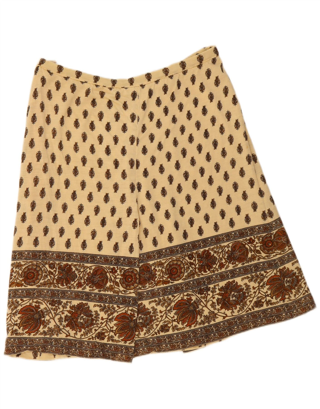 Saia feminina vintage linha A W40 2XL bege floral