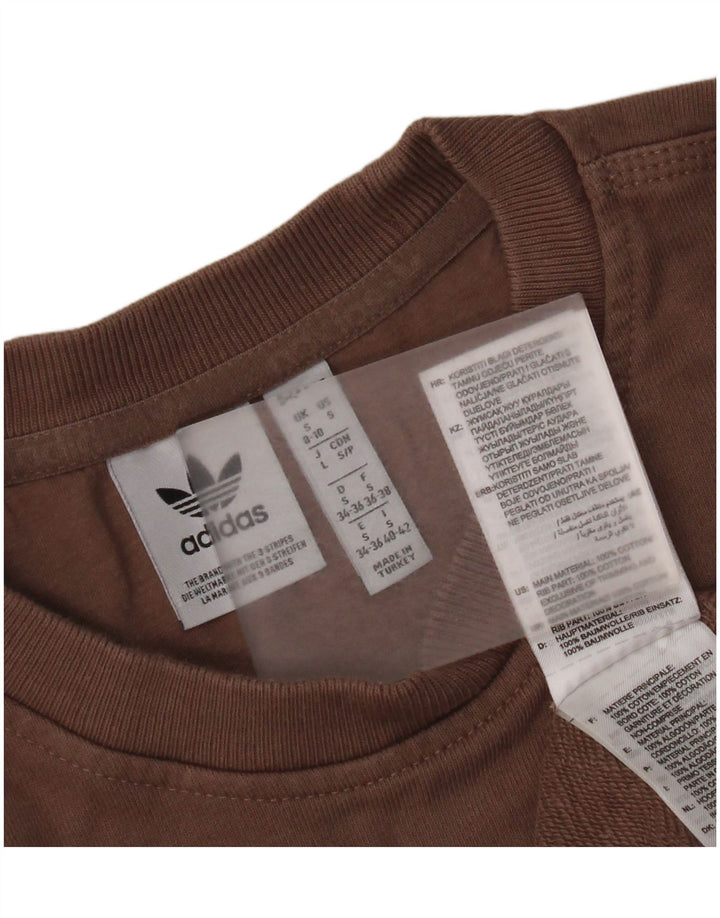 Adidas feminino oversized moletom jumper reino unido 8/10 pequeno algodão marrom
