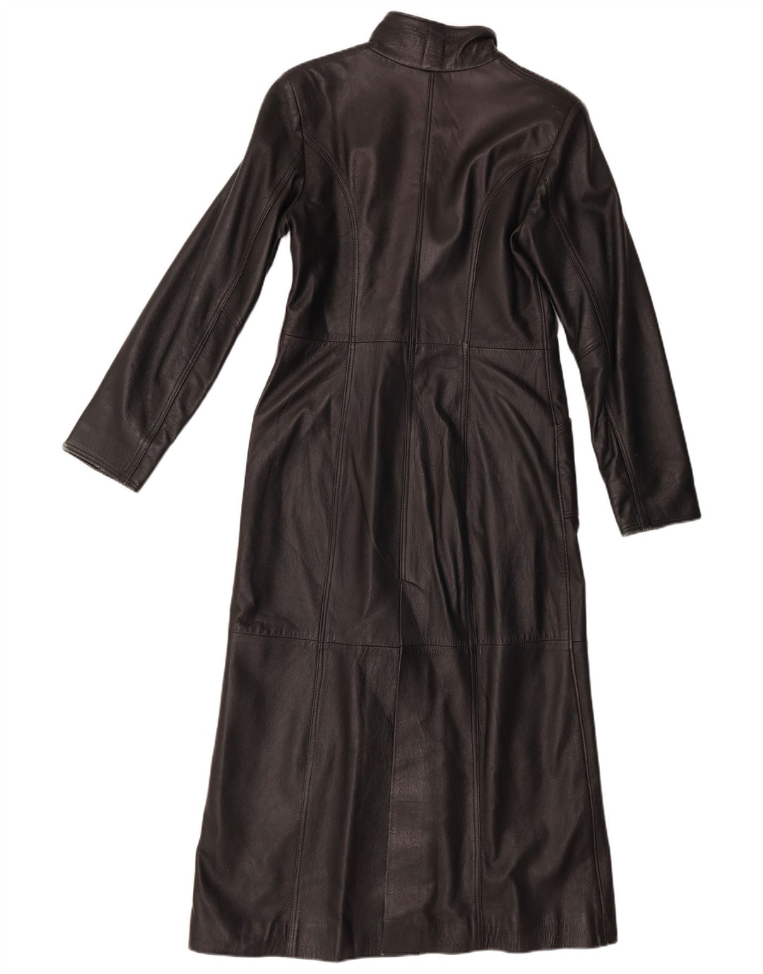 Casaco de couro feminino Wake UK 12 couro preto médio