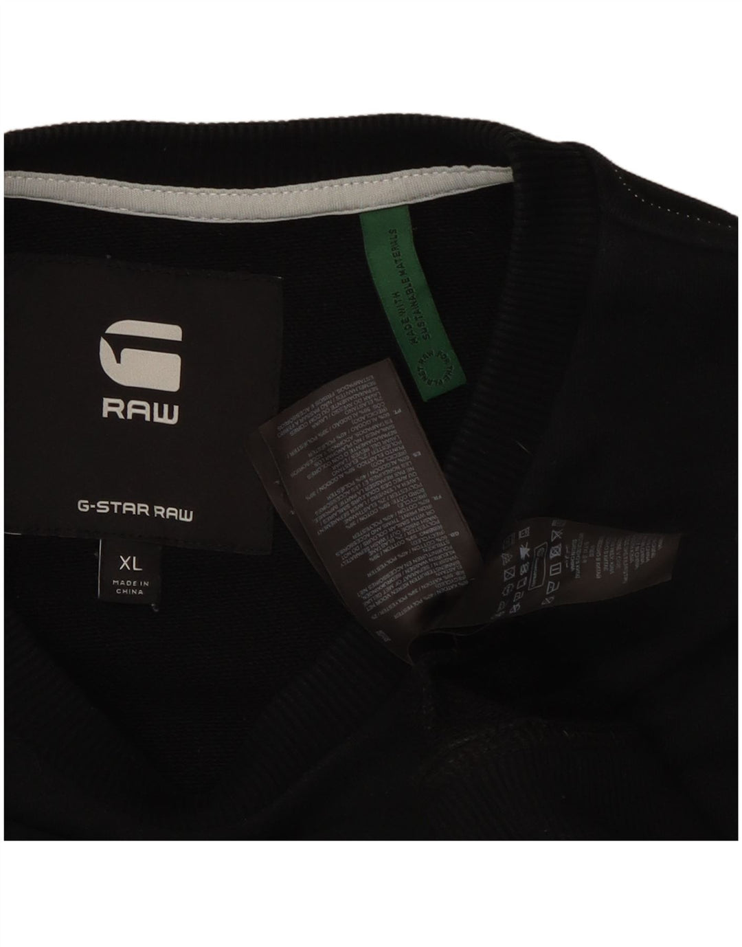 G-Star moletom masculino Jumper XL preto colorblock algodão