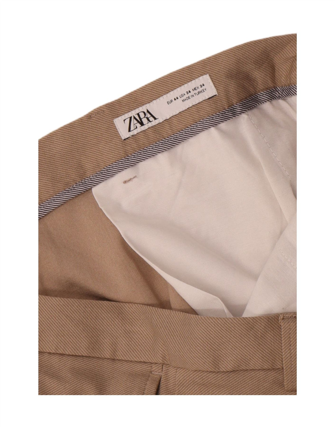Zara Mens Chino Shorts EU 44 Grande W34 Bege Viscose