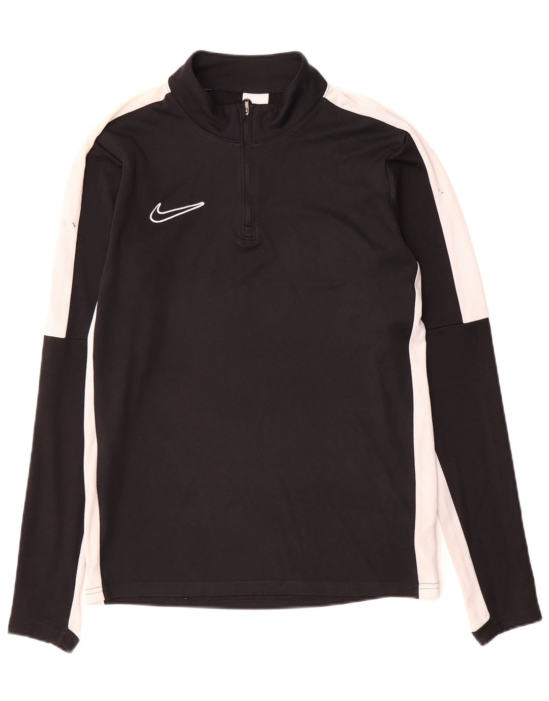 Nike Mens Dri Fit Zip Neck Top Manga Longa Pequeno Colorblock Preto