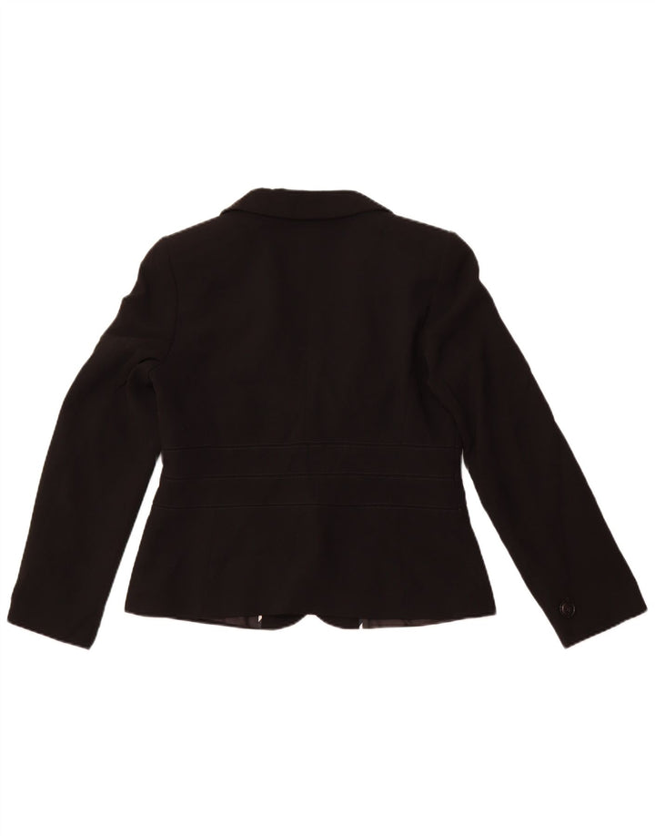 Jaqueta blazer feminina de 2 botões MARKS & SPENCER UK 14 poliéster preto médio