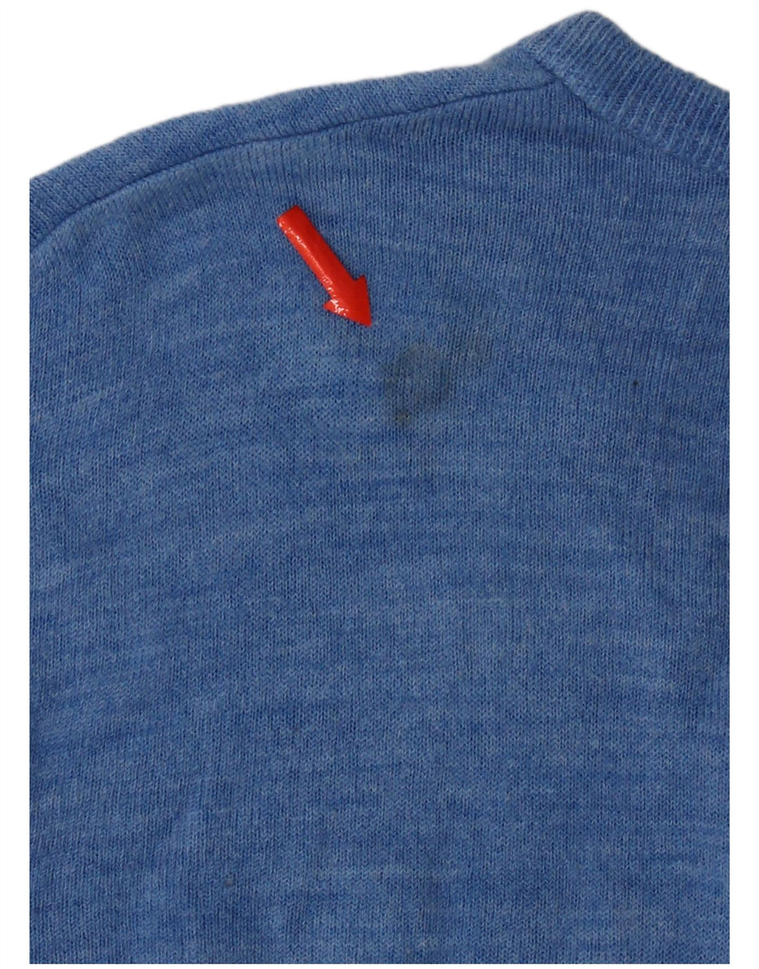 Suéter masculino Marks & Spencer com decote em V grande acrílico azul
