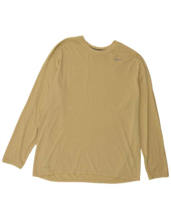 Nike Mens Dri Fit Top Manga Longa XL Amarelo Poliéster