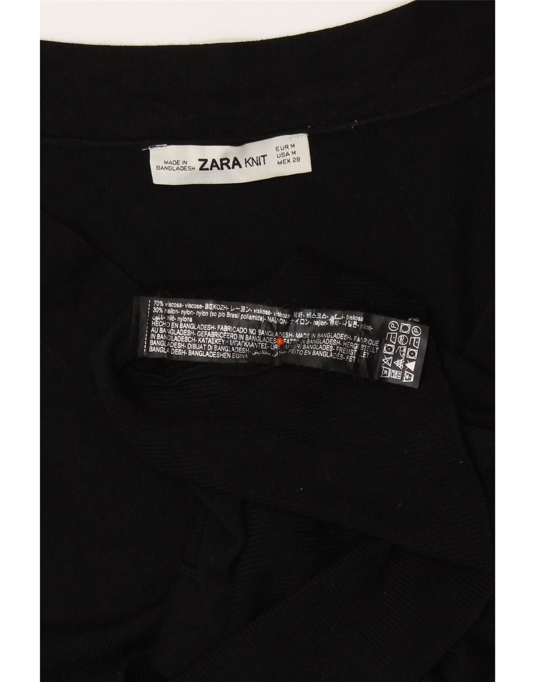 Suéter cardigã feminino Zara Reino Unido 14 viscose preta média