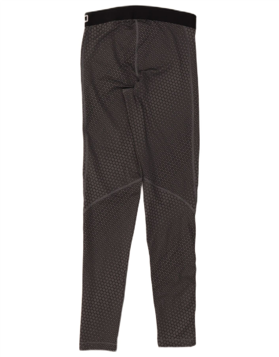 Leggings femininas Nike Dri Fit Graphic UK 12 poliéster geométrico cinza médio