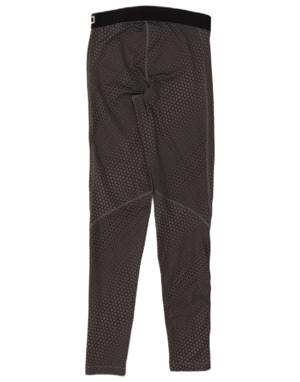 Leggings femininas Nike Dri Fit Graphic UK 12 poliéster geométrico cinza médio