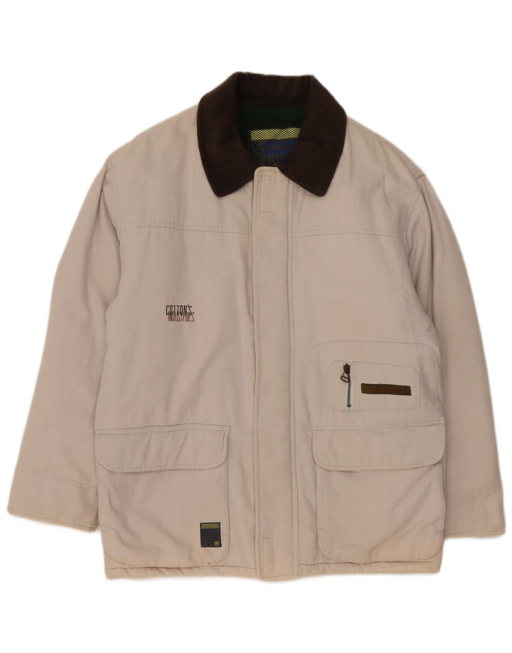 Jaqueta utilitária masculina Cotton's Industries UK 38 Médio Off White