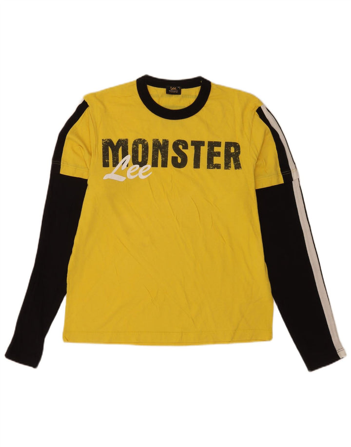 Lee Mens Graphic Top Manga Longa Médio Amarelo Algodão Colorblock
