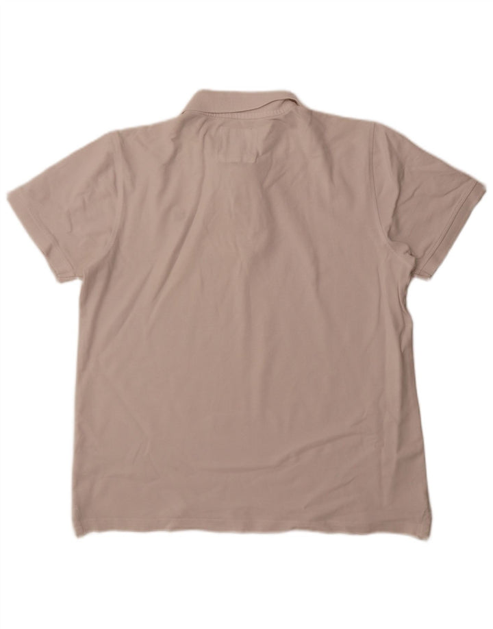 CREW CLOTHING Camisa polo masculina grande algodão branco