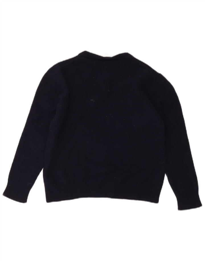Suéter Lacoste Boys com gola redonda 7-8 anos azul marinho lã nova