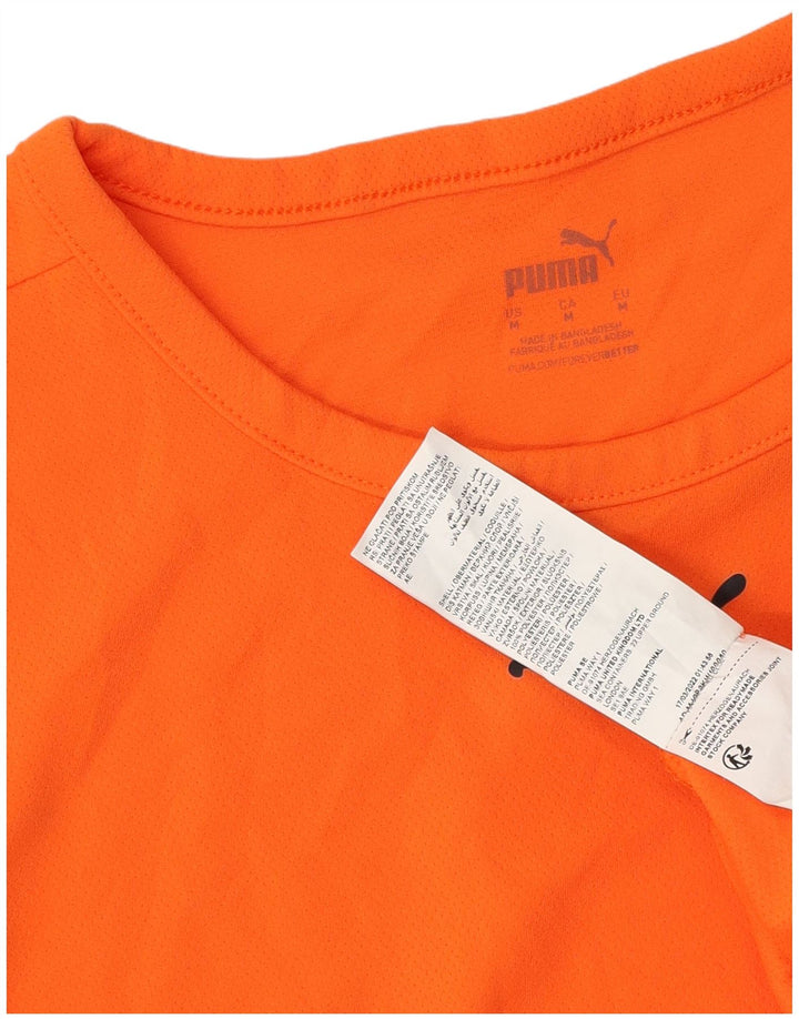 Camiseta masculina PUMA Top médio laranja colorblock poliéster