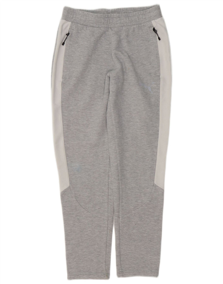 Calça de treino masculina Puma pequena cinza colorblock algodão