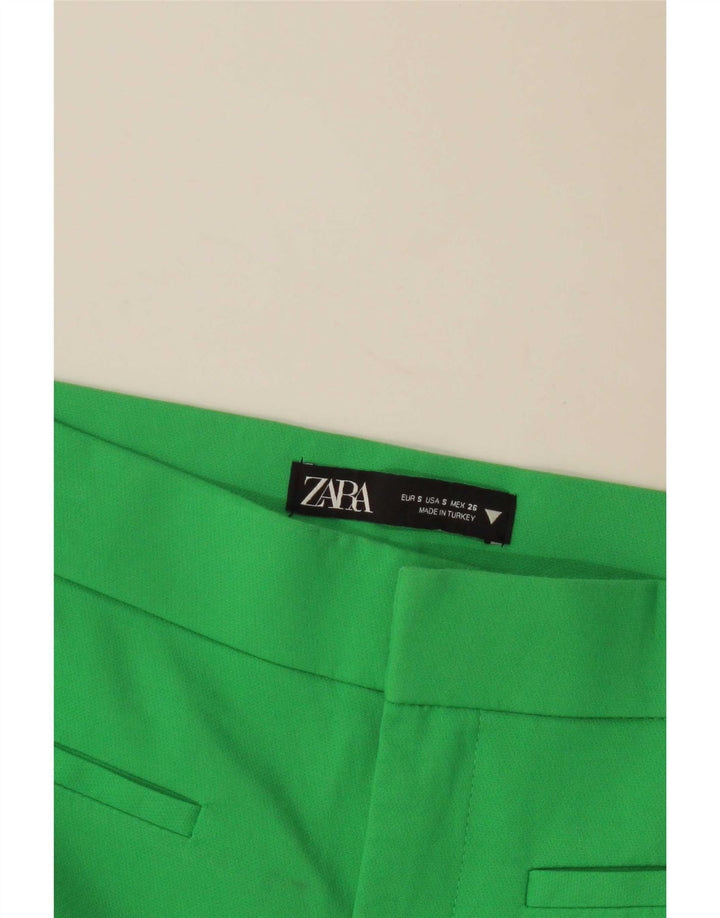 Zara Calça feminina casual bootcut pequena W26 L27 verde