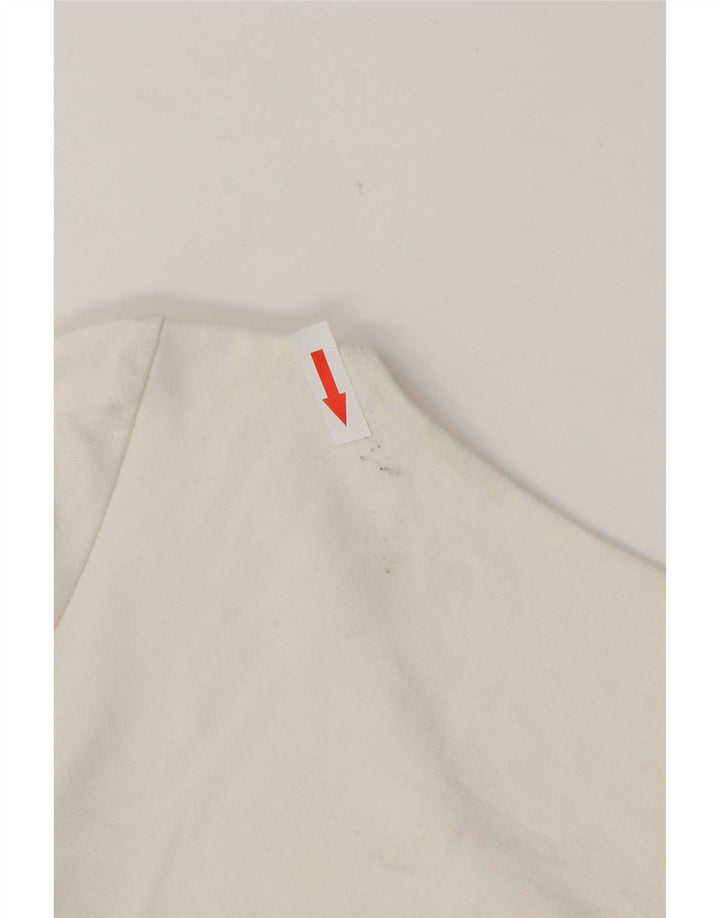 Blusa feminina Luisa Spagnoli UK 10 pequena branca colorblock viscose