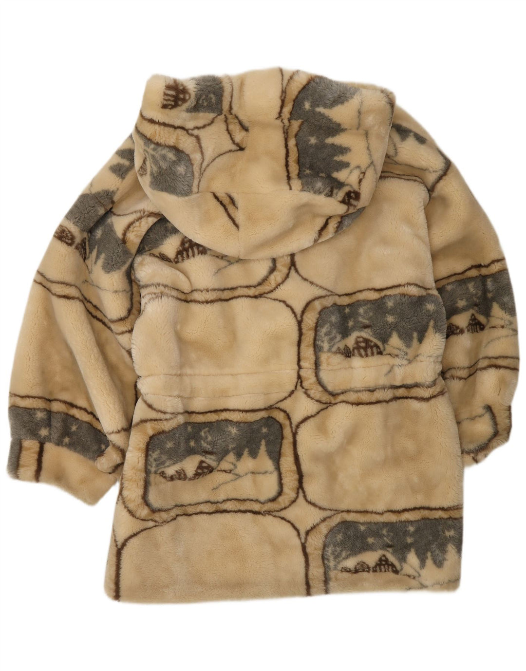 Verde Piu Sobretudo feminino oversized com capuz IT 42 Médio Bege Geométrico