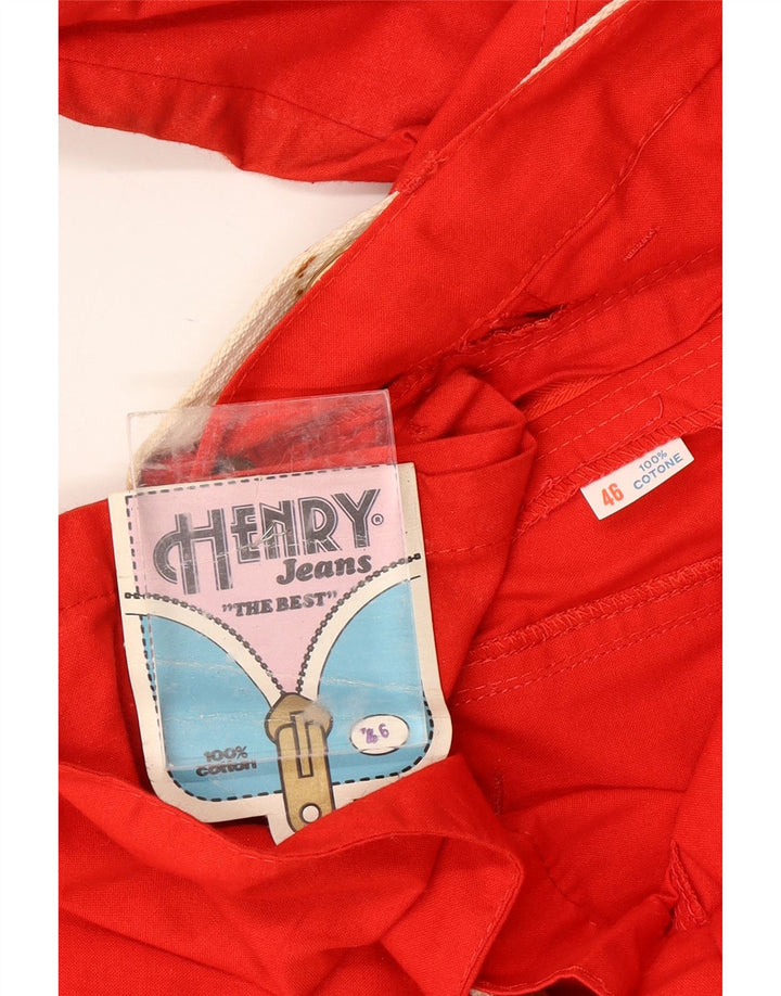 Calça cargo feminina VINTAGE de cintura alta IT 46 grande W28 L31 algodão vermelho