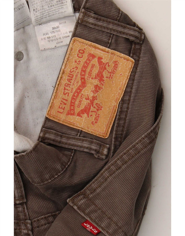Calça Levi's Masculina Slim Casual W38 L30 Cinza Algodão